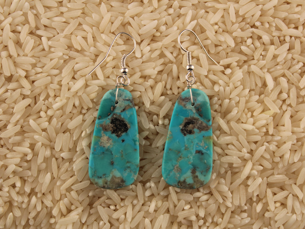 Blue Turquoise Slab Earrings