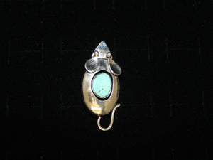 Scurrying Turquoise Mouse Pin