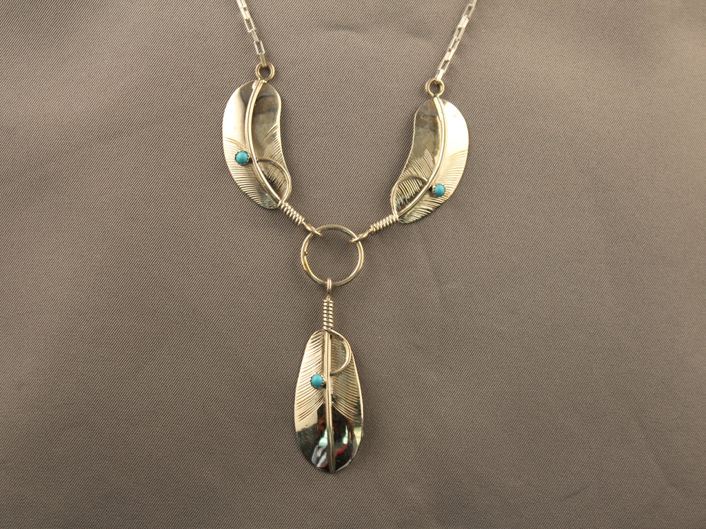 Three Feather Necklace Set