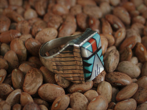 Zuni-styled Slice Inlay Ring
