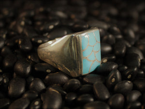 Turquoise Scales Signet Ring