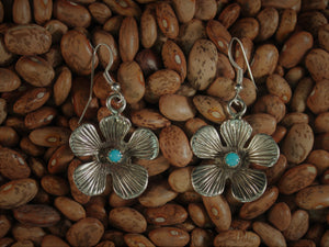 Brilliant Sandcast Flower Earrings