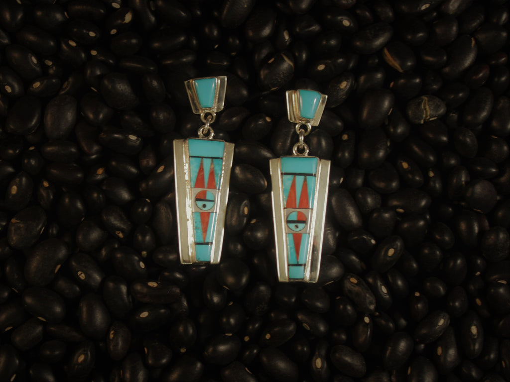 Turquoise & Coral Dangle